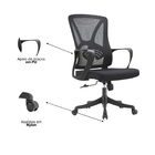 Cadeira De Escritório Diretor Apex - Preta - 2 Cadeiras