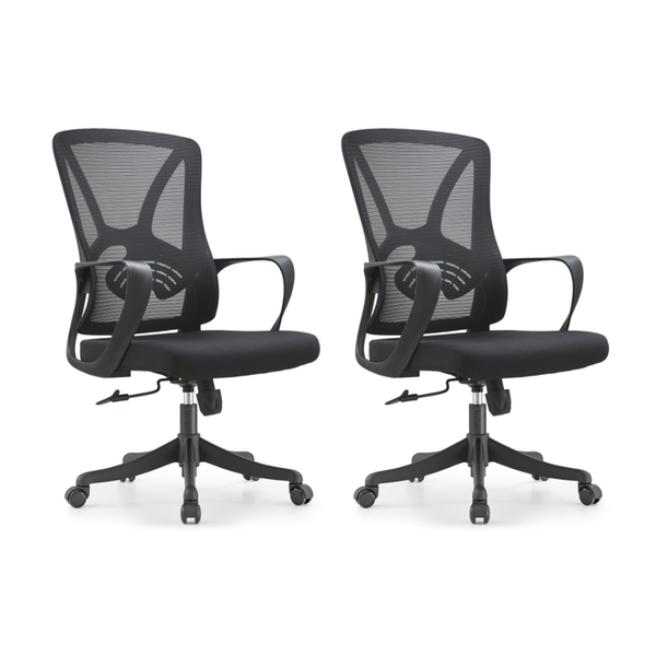 Cadeira De Escritório Diretor Apex - Preta - 2 Cadeiras