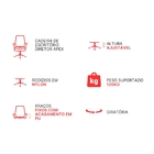 Cadeira De Escritório Diretor Apex - Preta - 2 Cadeiras