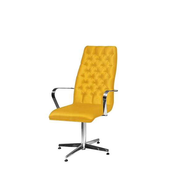 Cadeira De Escritório Diretor Egg Suede Amarelo