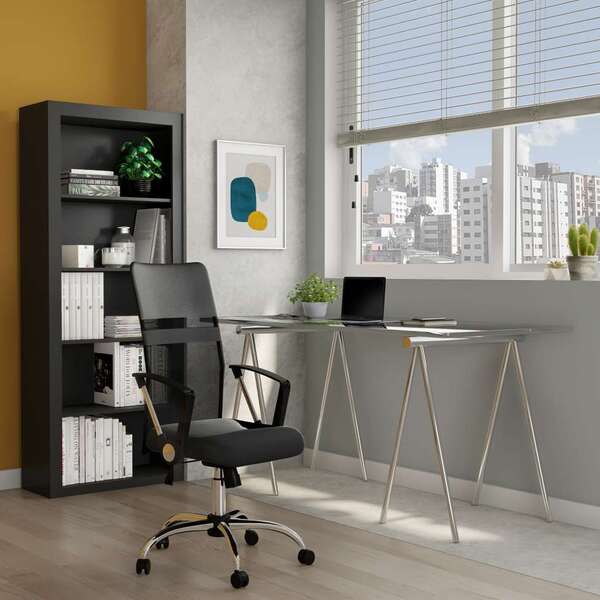 Cadeira De Escritório Diretor Giratória Teslin Com Braços Pre