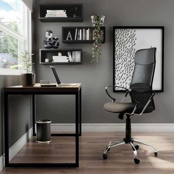 Cadeira De Escritório Diretor Giratória Teslin Ii Com Braços