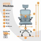 Cadeira De Escritório Diretor Oficial Vegas Com Apoio - Azul