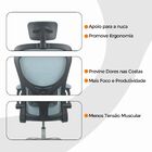 Cadeira De Escritório Diretor Oficial Vegas Com Apoio - Azul