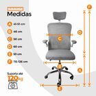 Cadeira De Escritório Diretor Oficial Vegas Com Apoio - Cinza