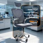 Cadeira De Escritório Diretor Oficial Vegas Com Apoio - Cinza