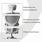 Cadeira De Escritório Diretor Oficial Vegas Com Apoio - Cinza