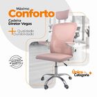 Cadeira De Escritório Diretor Oficial Vegas Com Apoio - Rosa