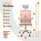 Cadeira De Escritório Diretor Oficial Vegas Com Apoio - Rosa