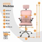 Cadeira De Escritório Diretor Oficial Vegas Com Apoio - Rosa