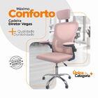 Cadeira De Escritório Diretor Oficial Vegas Com Apoio - Rosa