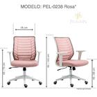 Cadeira De Escritório Diretor Pelegrin Pel-0238 Branco E Rosa