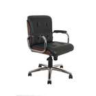 Cadeira De Escritório Diretor Wood I Giratória Preta E Tabaco