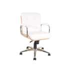 Cadeira De Escritório Diretor Wood Ii Giratória Branca E Carv