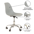 Cadeira De Escritório Eames Giratória Rodízio Cinza