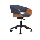 Cadeira De Escritório Elements Hanna Linho Azul Petróleo
