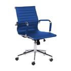 Cadeira De Escritório Esteirinha Diretor Azul Em Couro Sintét