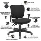 Cadeira De Escritório Executiva Office Base Giratória Preto B