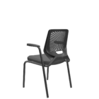 Cadeira De Escritório Fixa Aproximação 4 Pés Com Braço Beezi