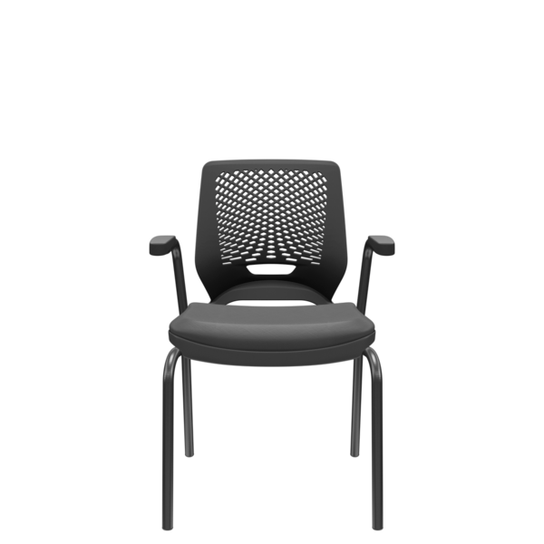 Cadeira De Escritório Fixa Aproximação 4 Pés Com Braço Beezi