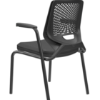 Cadeira De Escritório Fixa Aproximação 4 Pés Com Braço Beezi