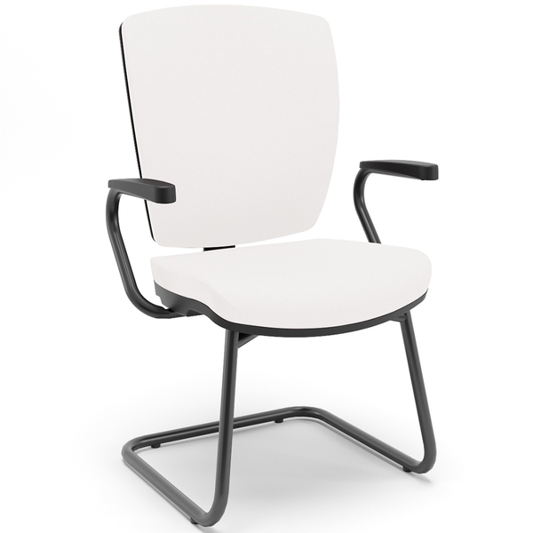 Cadeira De Escritório Fixa Executiva Office Preto Slim Alta F