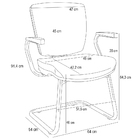 Cadeira De Escritório Fixa Executiva Office Preto Slim Baixa