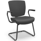 Cadeira De Escritório Fixa Executiva Office Preto Slim Baixa