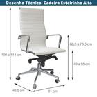 Cadeira De Escritório Giratória Alta Esteirinha Aço Preto Pol