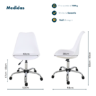 Cadeira De Escritório Giratória Branca Saarinem Office Com Re