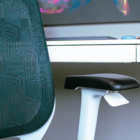 Cadeira De Escritório Giratória Joplin Branca E Verde - Eleme