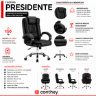 Cadeira de Escritrio Giratria Office Presidente Preta