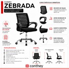 Cadeira de Escritrio Giratria Office Zebrada Preta