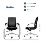 Cadeira De Escritório Home Office Diretor Orion Preta Encosto