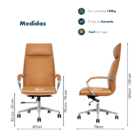 Cadeira De Escritório Home Office Presidente Orion Caramelo E