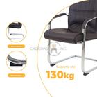 Cadeira De Escritório Interlocutor Big Fixa Com Braço Marrom