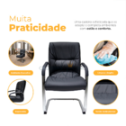 Cadeira De Escritório Interlocutor Big Fixa Preta com Braço