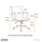 Cadeira De Escritório Manhattan Diretor Baixa Estofada Em Pu