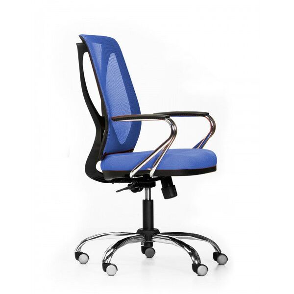 Cadeira De Escritório Naim Secretária Giratória Base Metálica