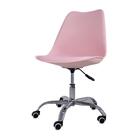 Cadeira De Escritório Office Com Rodízios Estofada Leda Rosa