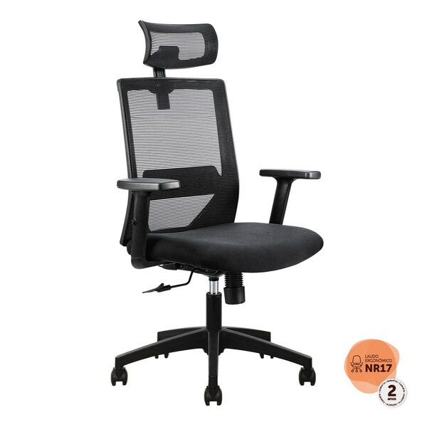 Cadeira De Escritório Office Presidente Nr17 Chicago Preto