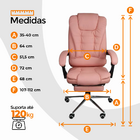 Cadeira De Escritório Oficial Presidente Ergonômica Apoio Pés