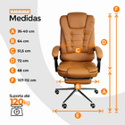 Cadeira De Escritório Oficial Presidente Ergonômica Apoio Pés