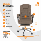 Cadeira De Escritório Oficial Presidente Ergonômica Apoio Pés