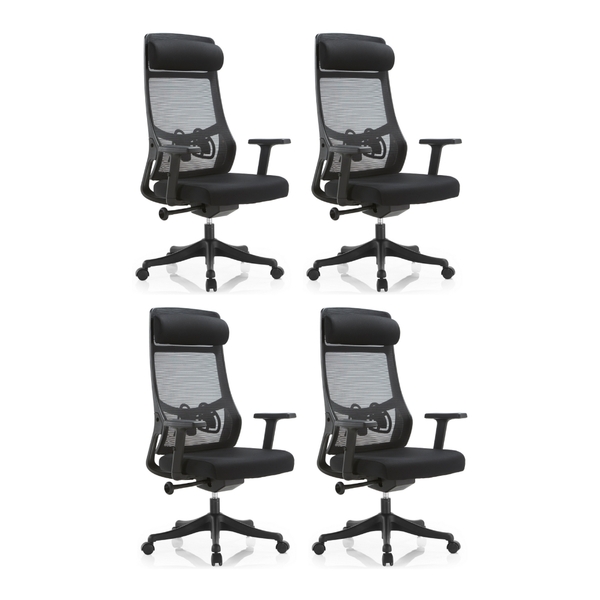 Cadeira De Escritório Presidente Core - Preta - 4 Cadeiras