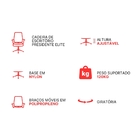 Cadeira De Escritório Presidente Elite - Preta - 4 Cadeiras