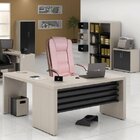 Cadeira De Escritório Presidente Em Corino Base Cromada Euro