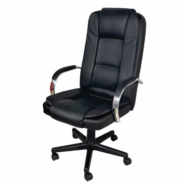Cadeira De Escritório Presidente Em Corino Base Preta Euro Pr