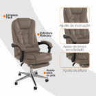 Cadeira De Escritorio Presidente Ergonomica Apoio Para Pés -