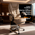 Cadeira De Escritorio Presidente Ergonomica Apoio Para Pés -
